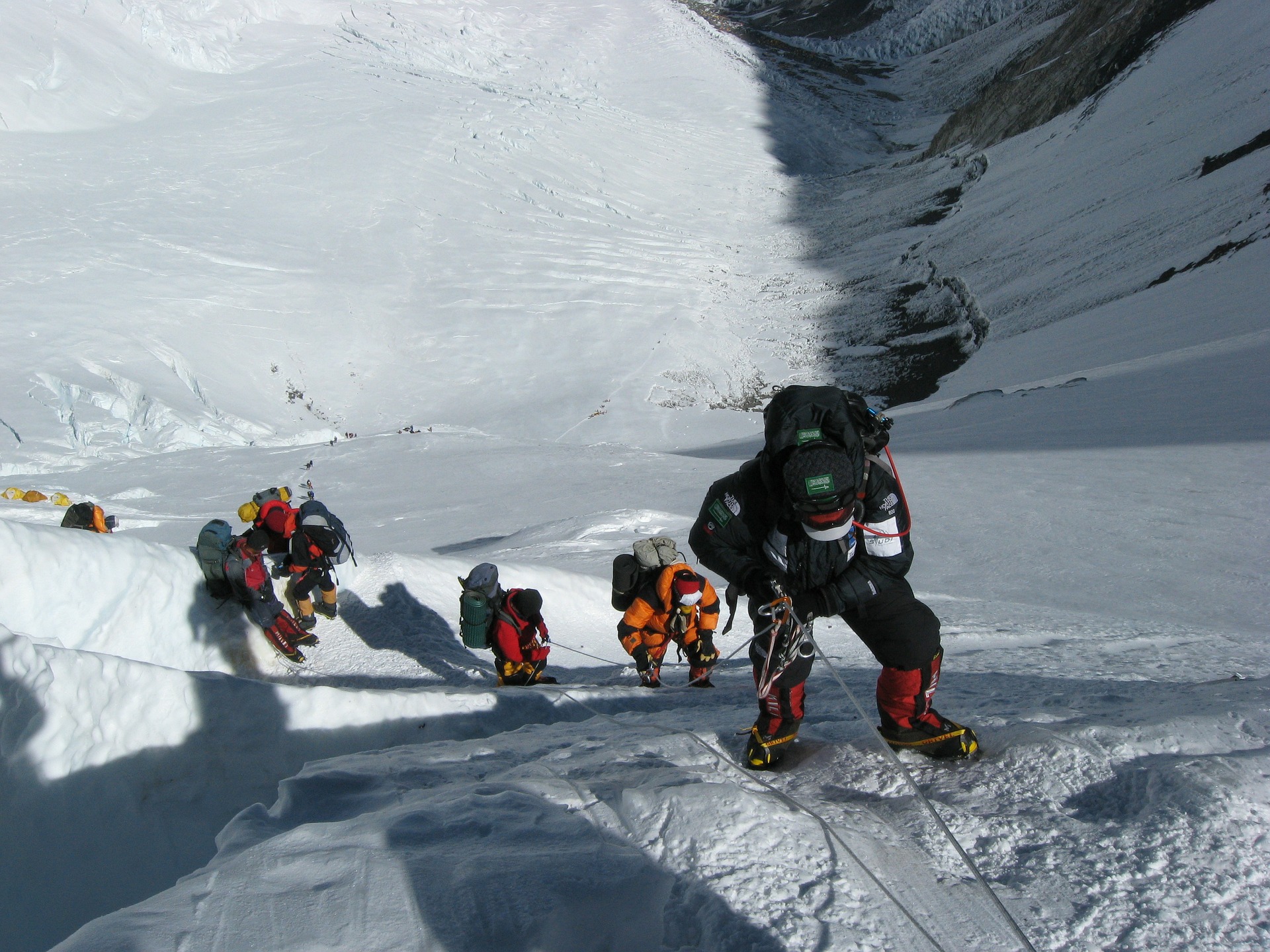 mountain climbers on Mt. Everest