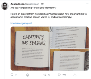 screenshot of Austin Kleon tweet - muse